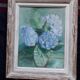 Old oil painting depicting a bouquet of flowers