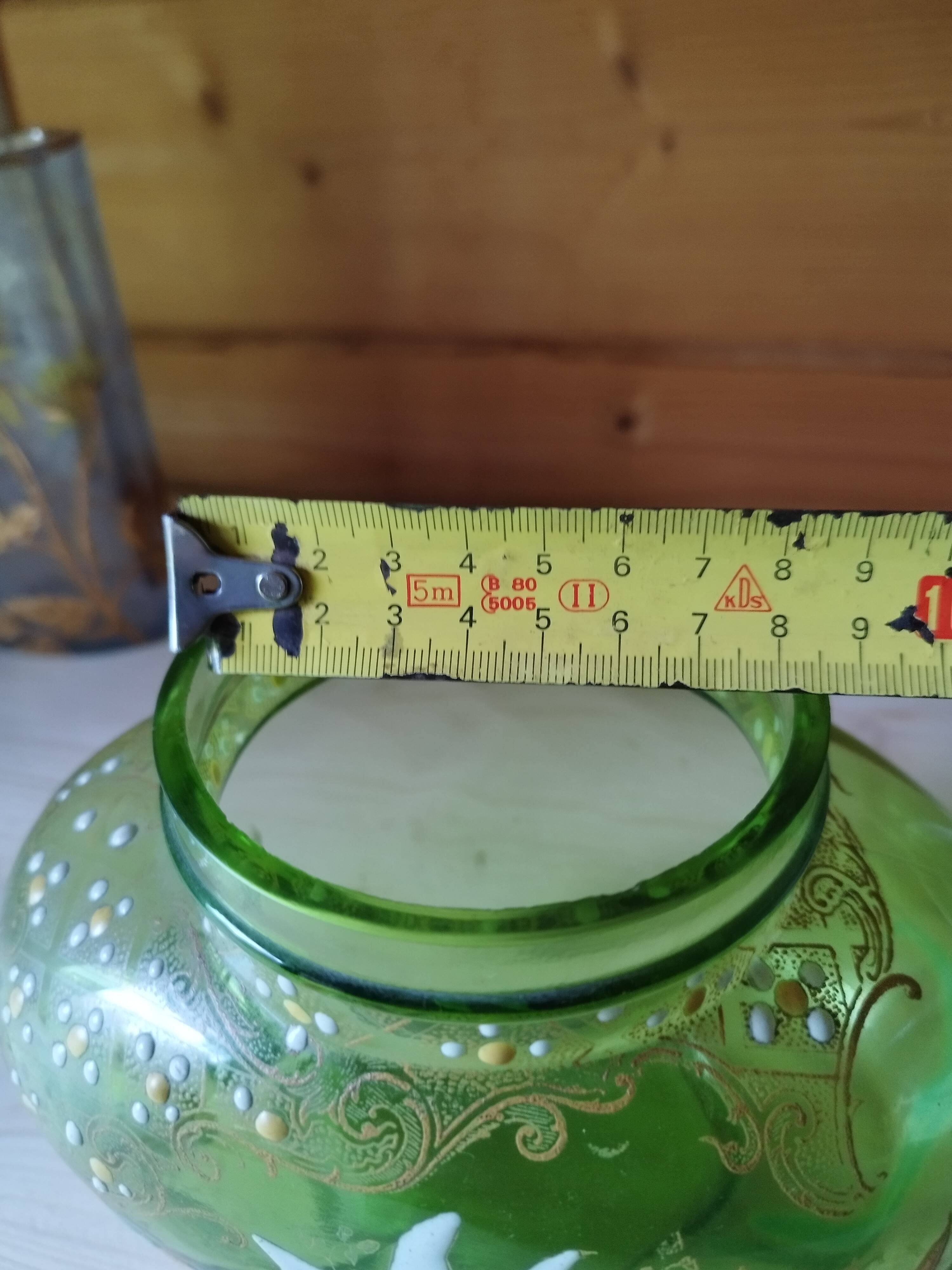 Enameled vase. original form. very fine work.