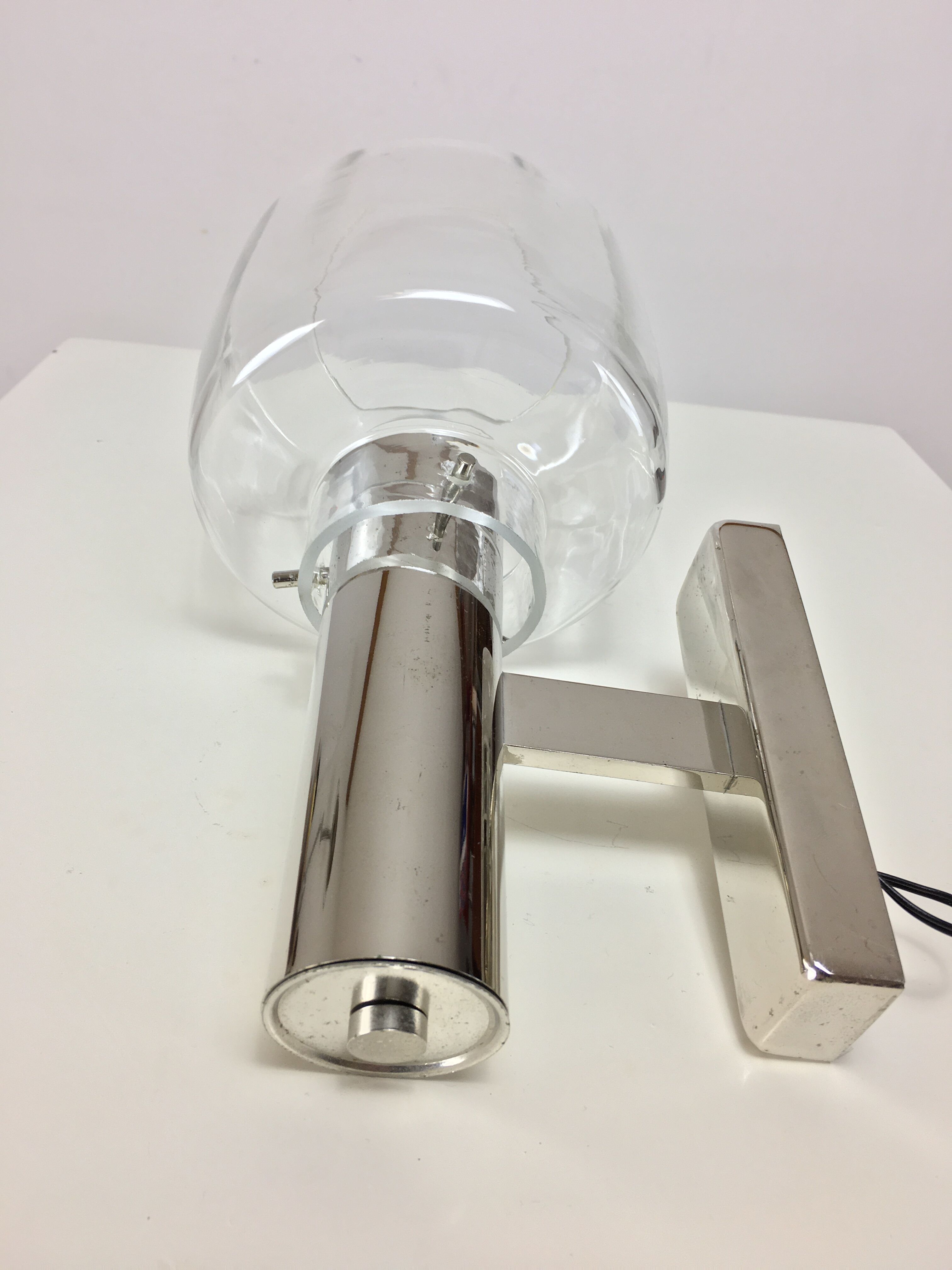 Wall light chrome and 70s glass