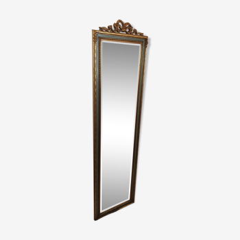 Miroir bois doré biseauté 36x135cm