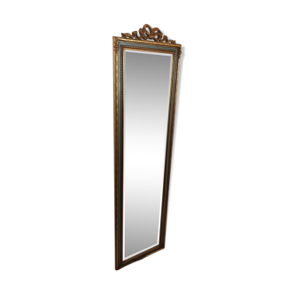 Mirror beveled golden wood 36x135cm