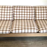 Vintage brutalist sofa in solid oak circa 1980