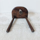 Vintage milking stool , wooden, tripod , 50s