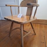 Pair of old pine armchairs