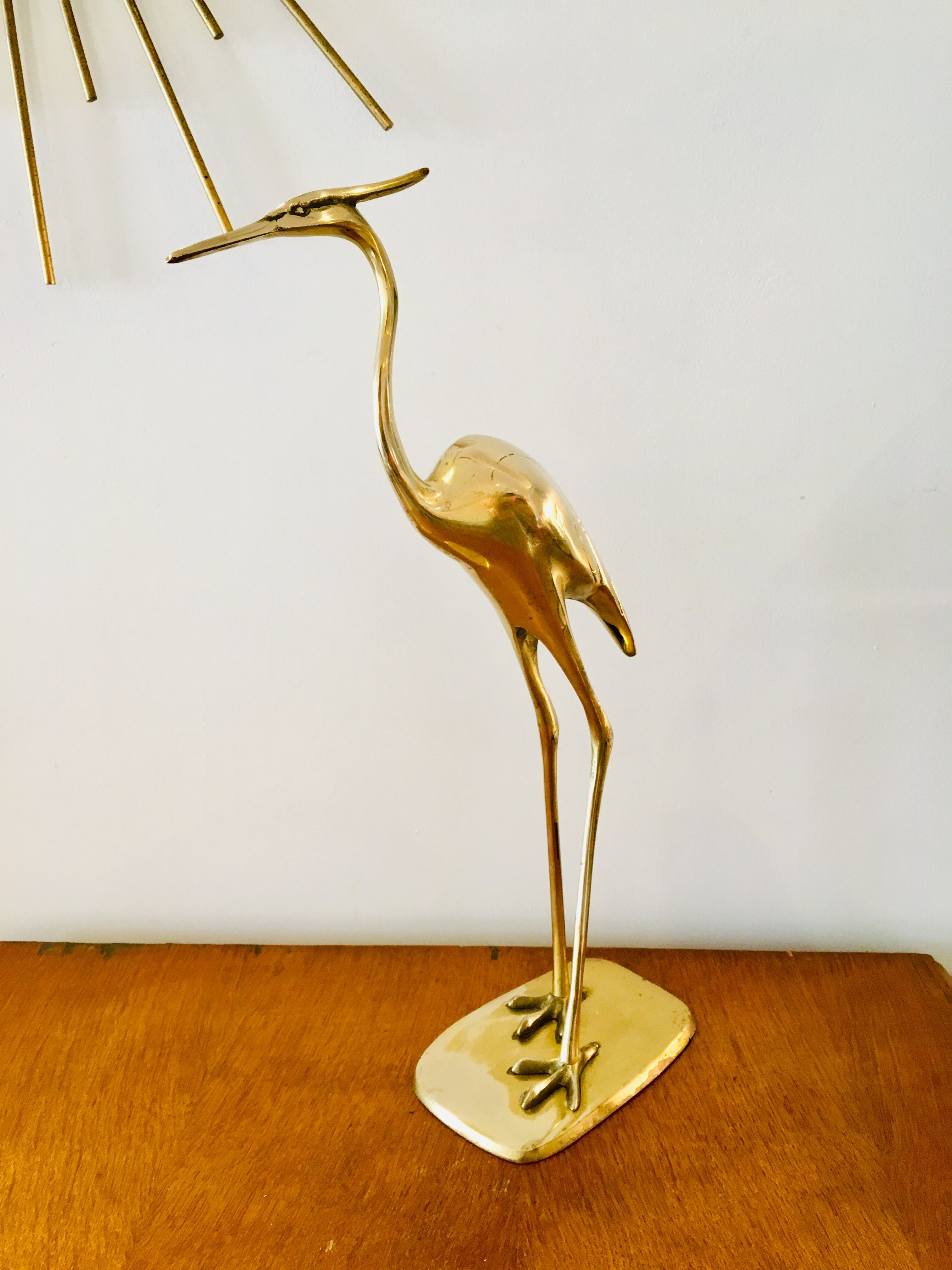 Vintage brass heron