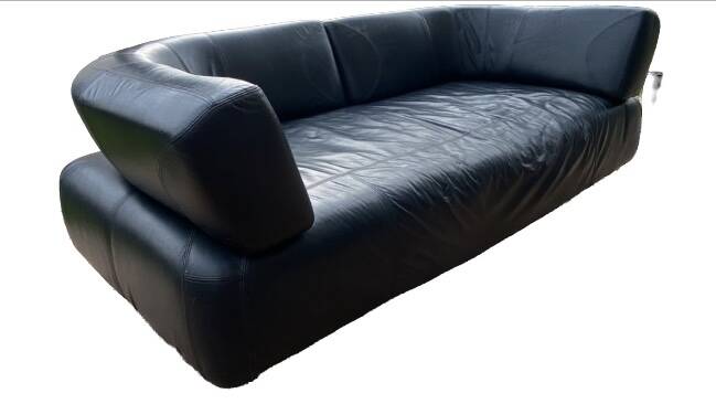 Black leather sofa, Designer sofa