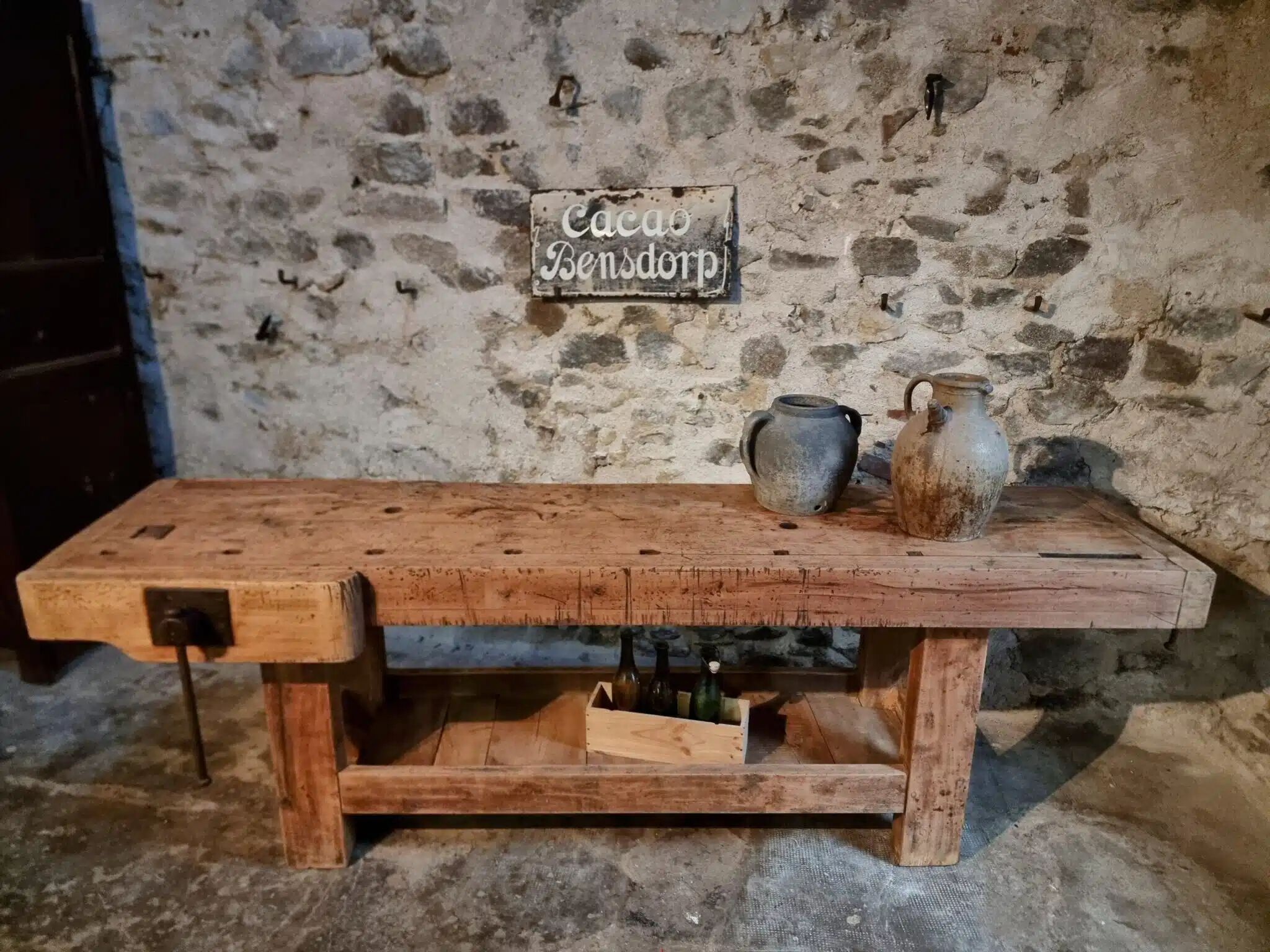 Antique beech table, France early 20th century