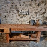 Antique beech table, France early 20th century