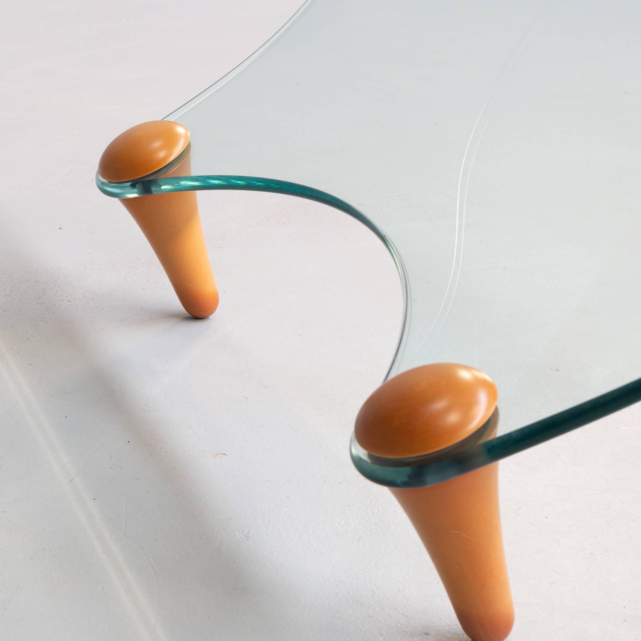 "Tango" Glass Coffee Table by Fabio Di Bartolomei for Fiam Italia