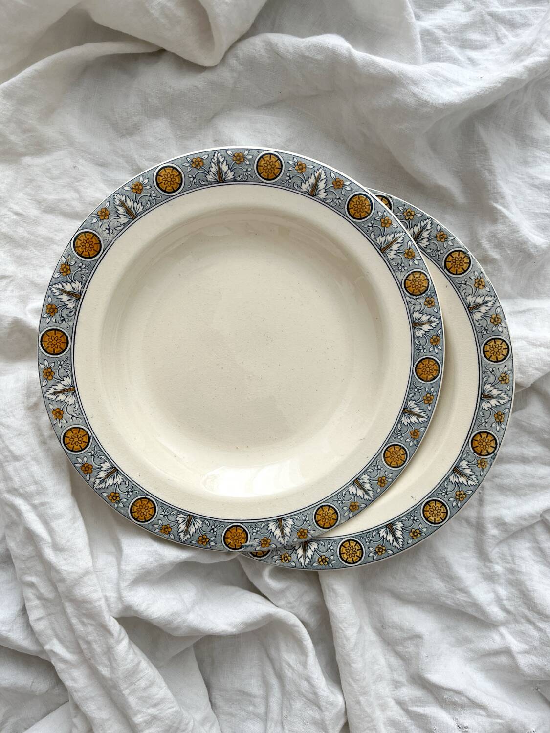 2 “Lamartine” ironstone soup plates from Salins