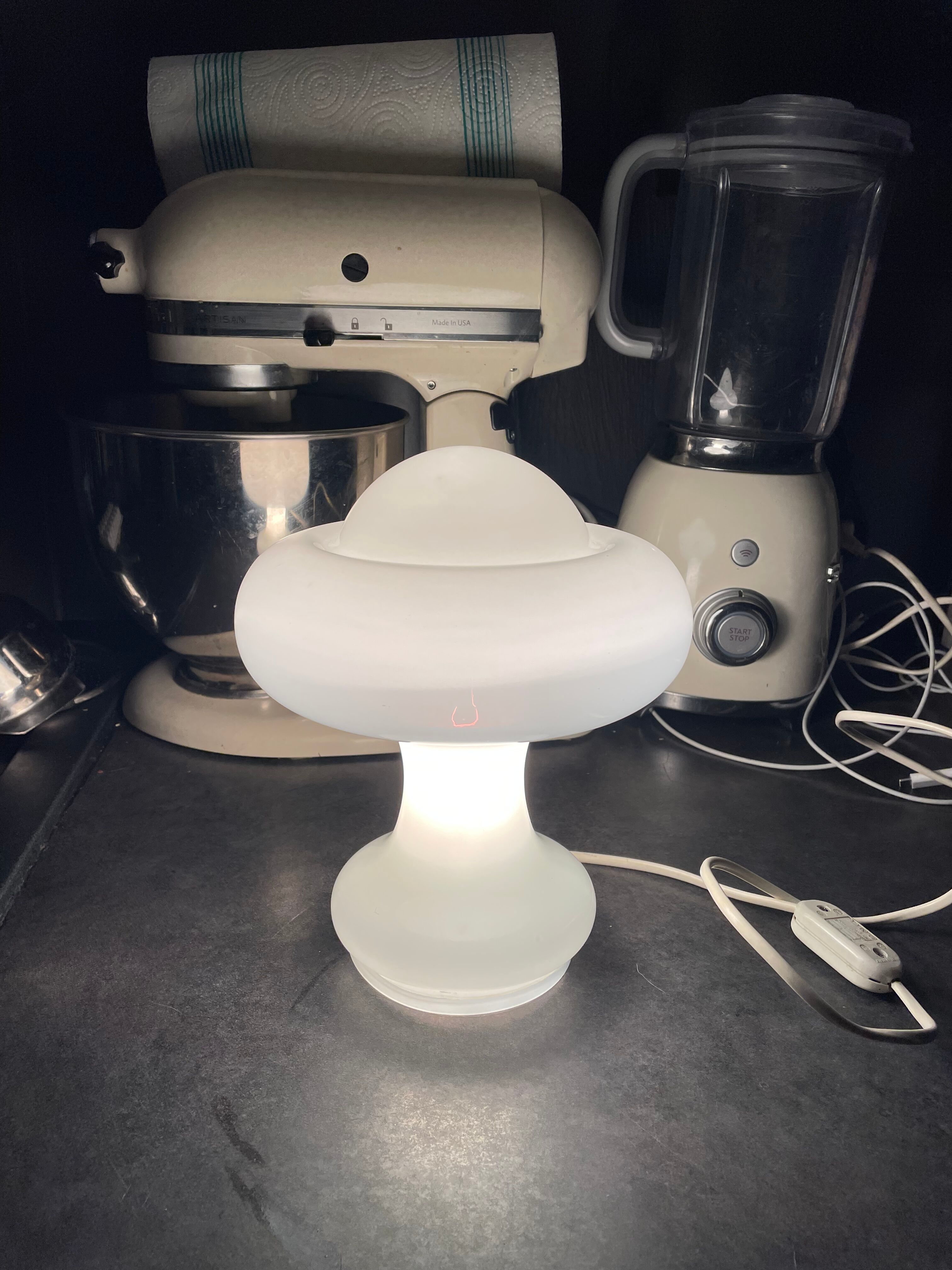 Murano table lamp, opaline glass