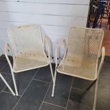4 fauteuils de jardin en métal perforé