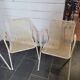 4 perforated metal garden armchairs