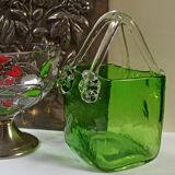 Blown glass bag vase
