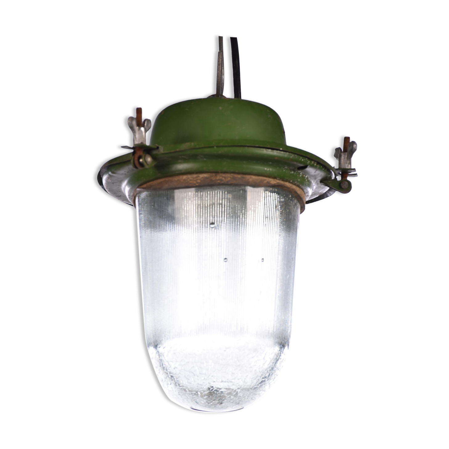 Suspension industrielle vintage vieille lumière