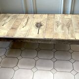 Roger Capron Herbier - Rectangular coffee table with patinated steel frame