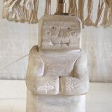 Table lamp statuette in limestone - mid 20th century