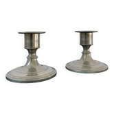 Pair of pewter candlesticks