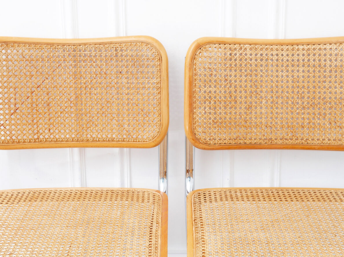 2 chaises Cesca B32 Marcel Breuer - Cannage assises refait