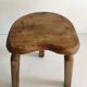 Lot of 2 low stools in solid raw wood