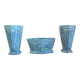 3-piece Art Deco blue fireplace surround