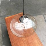 Suspended UFO-shaped glass luminaires in mid-century German Space Age style, set of 3.