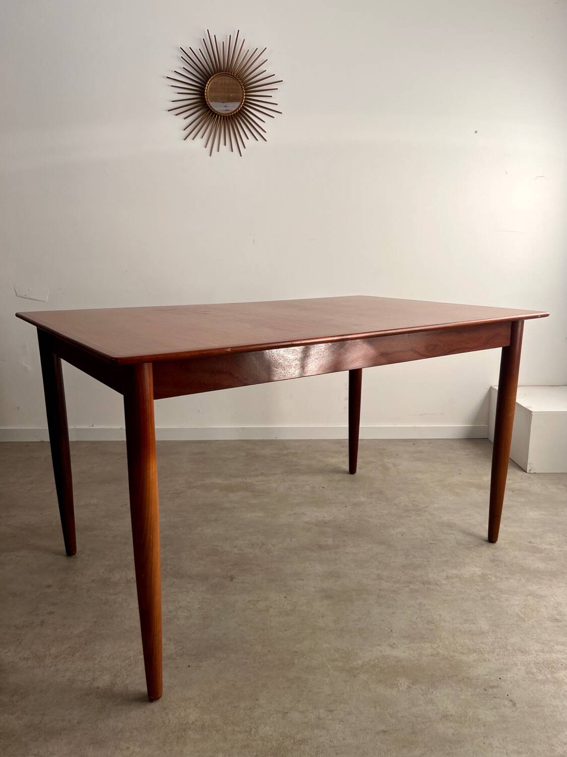 Old Scandinavian design rectangular teak table from the 60s vintage