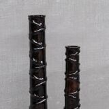 Pair of Wooden Tall French Mid-Century Decorative Vases