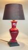 Lampe céramique et velours vintage