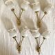 Set of 4 double wall lights in brass and frosted glass
