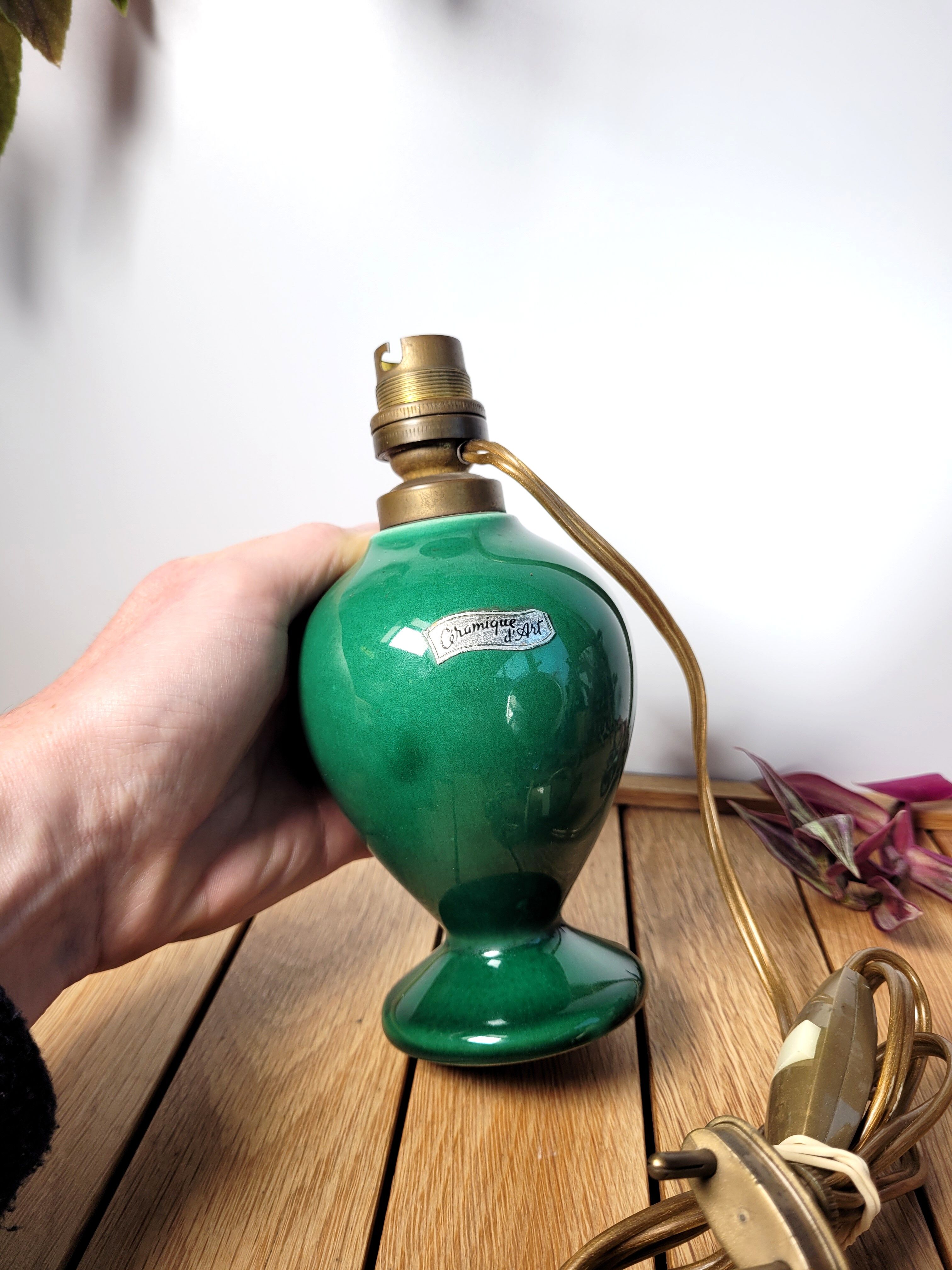 Pied de lampe ancien céramique