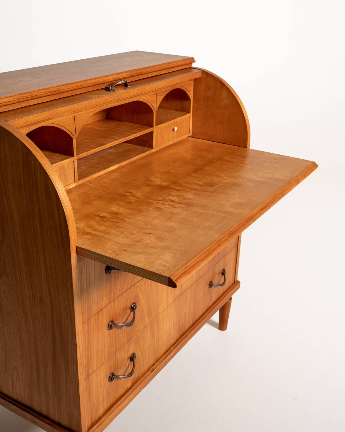 Vintage Scandinavian elm secretary, 1950s