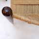 Pair of lounge chairs in woven jute rope and solid wood