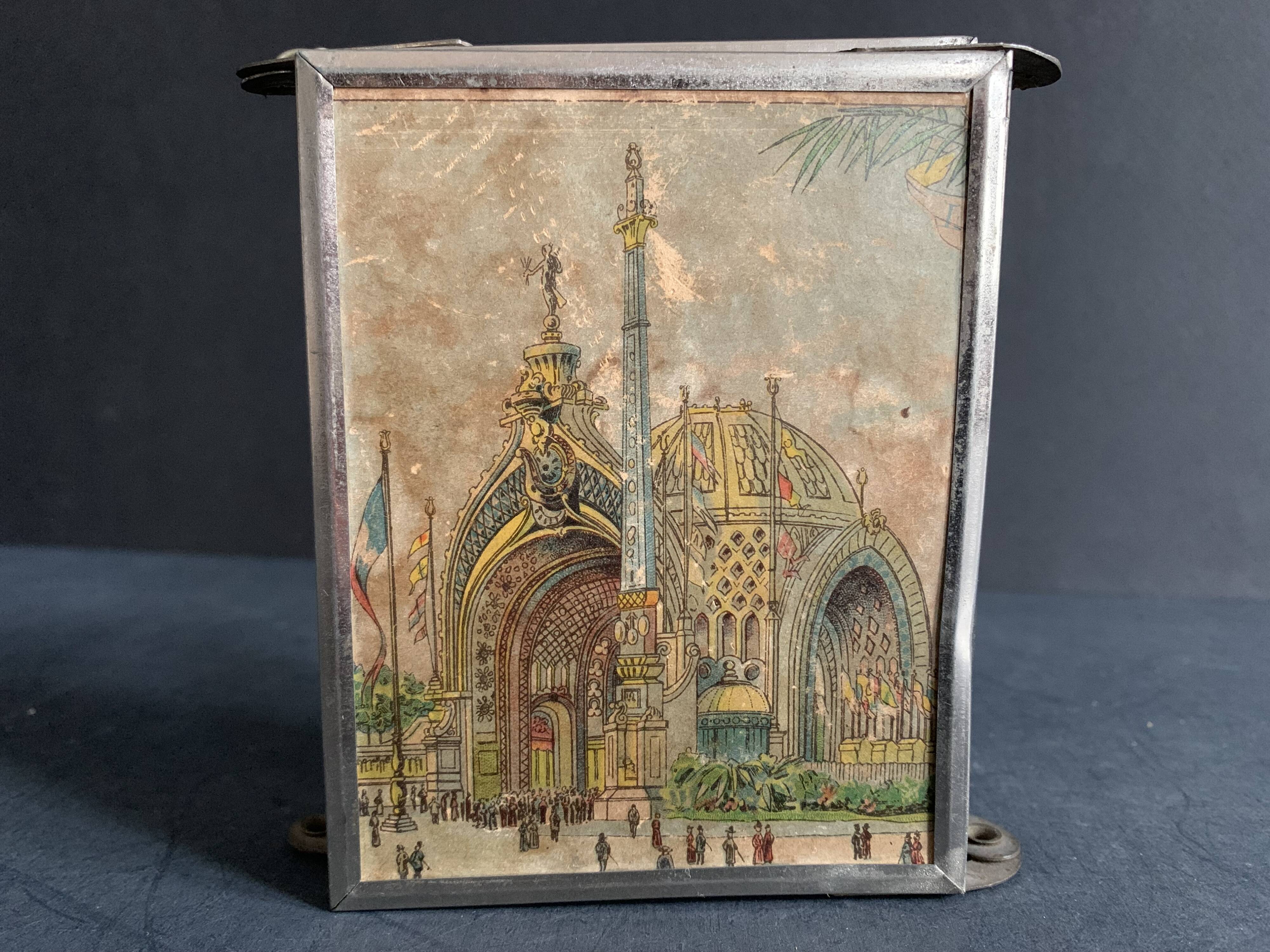 Miroir triptyque miniature, illustration exposition universelle de 1900