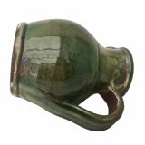 Vintage enameled terracotta pitcher