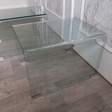 Pair of glass bedside tables or sofa tips