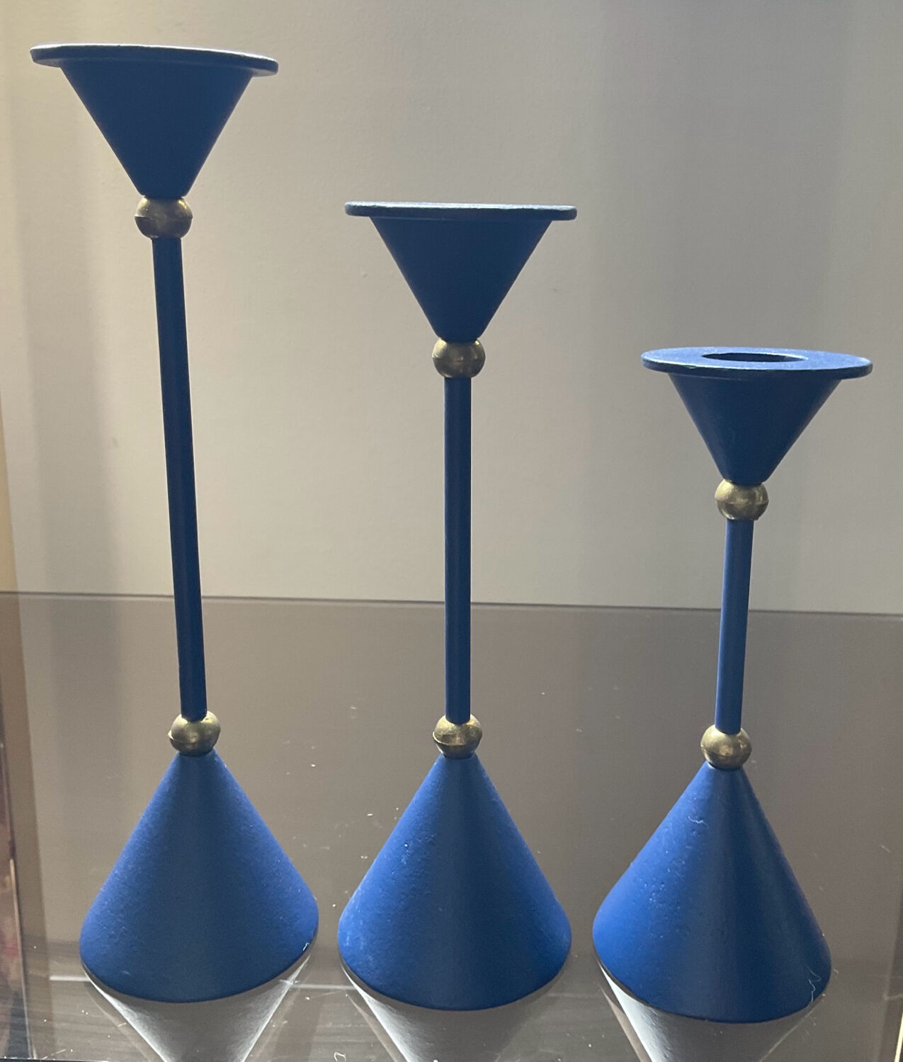 Trio of vintage candle holders from the 80s