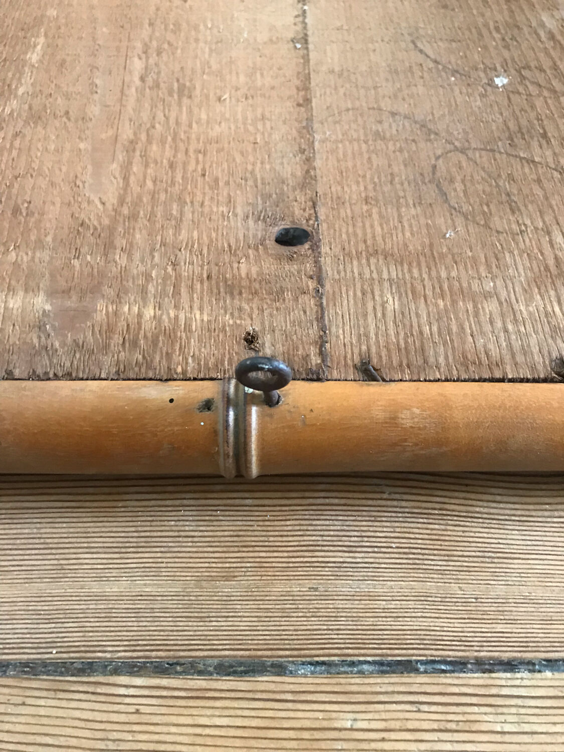 Mirror turned wood vintage bamboo