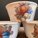 Set of 5 Vintage Boch Frères Ramekins / Small Bowls - Fruit Decor
