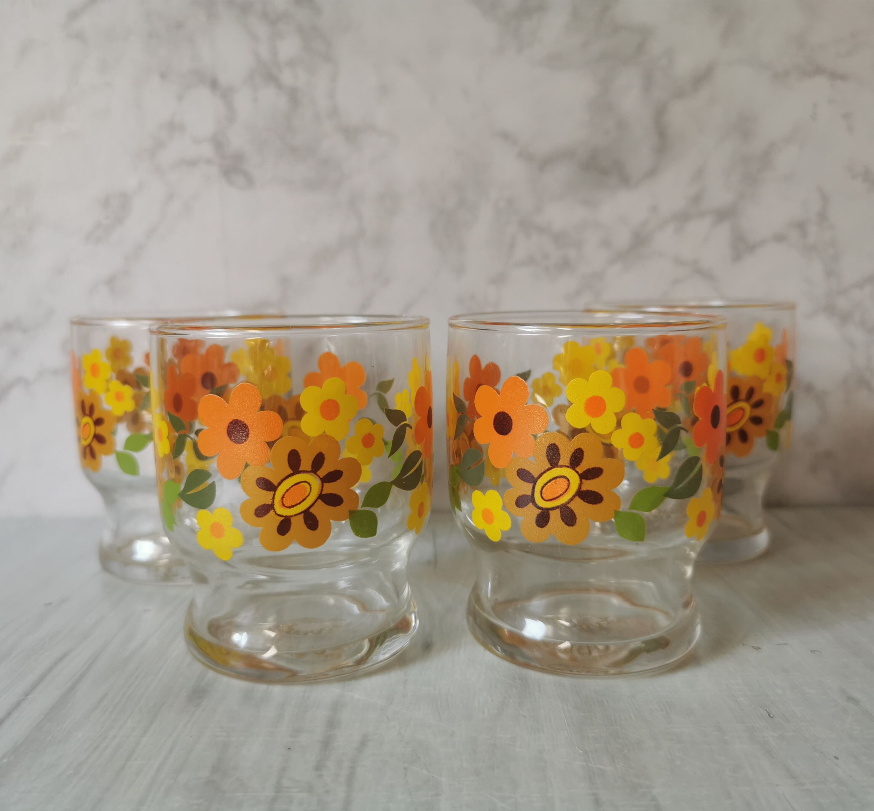 Vintage Arcoroc Flowers Glasses