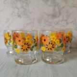 Verres vintage Fleurs Arcoroc