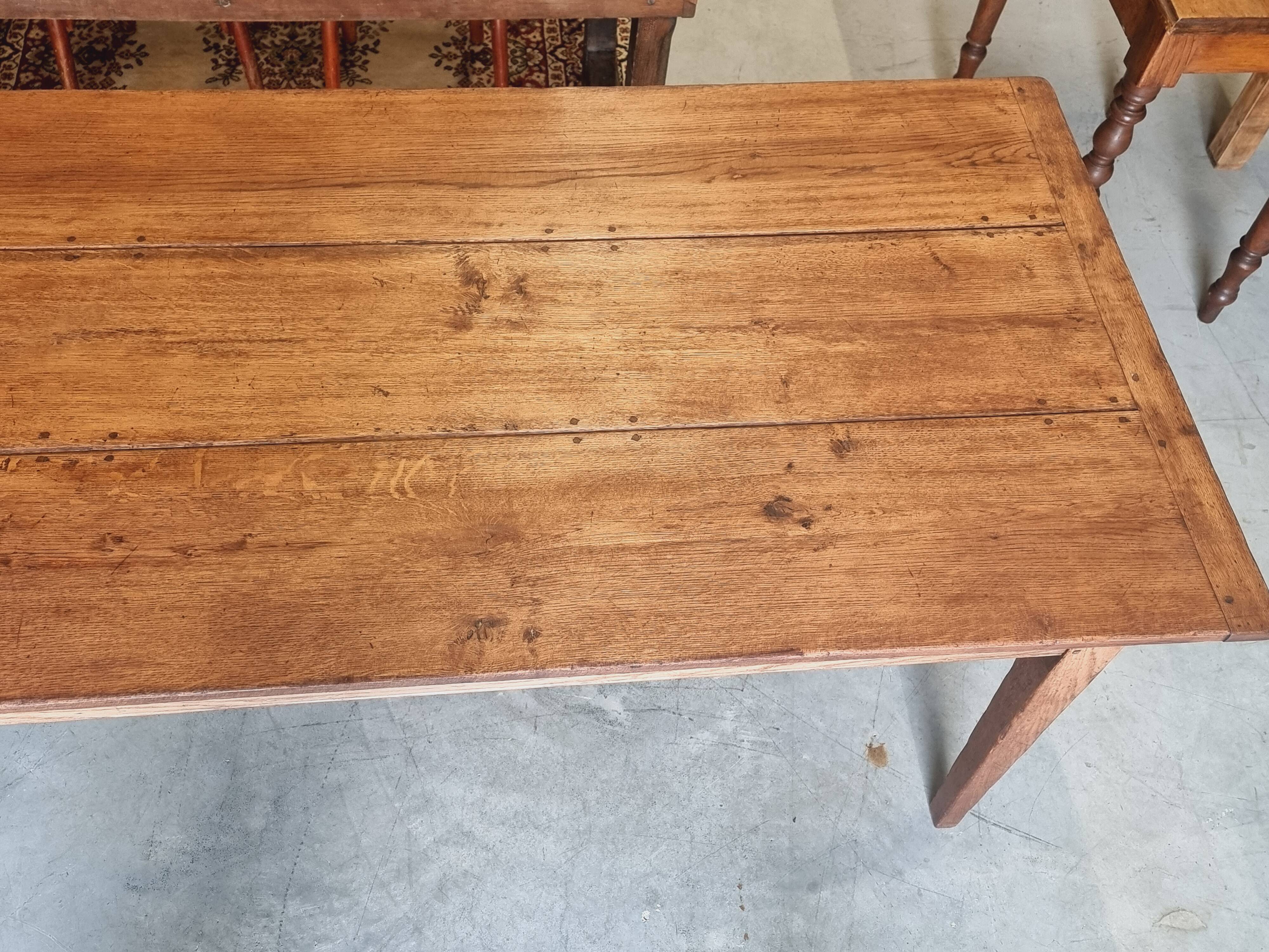 Antique dining table, rural oak table 90 x 200 cm