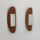 Pair of vintage wall lights in thermoformed wood and opaline glass, France, 1980.