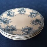 5 small Longwy plates, Gobelins model, late 19th century