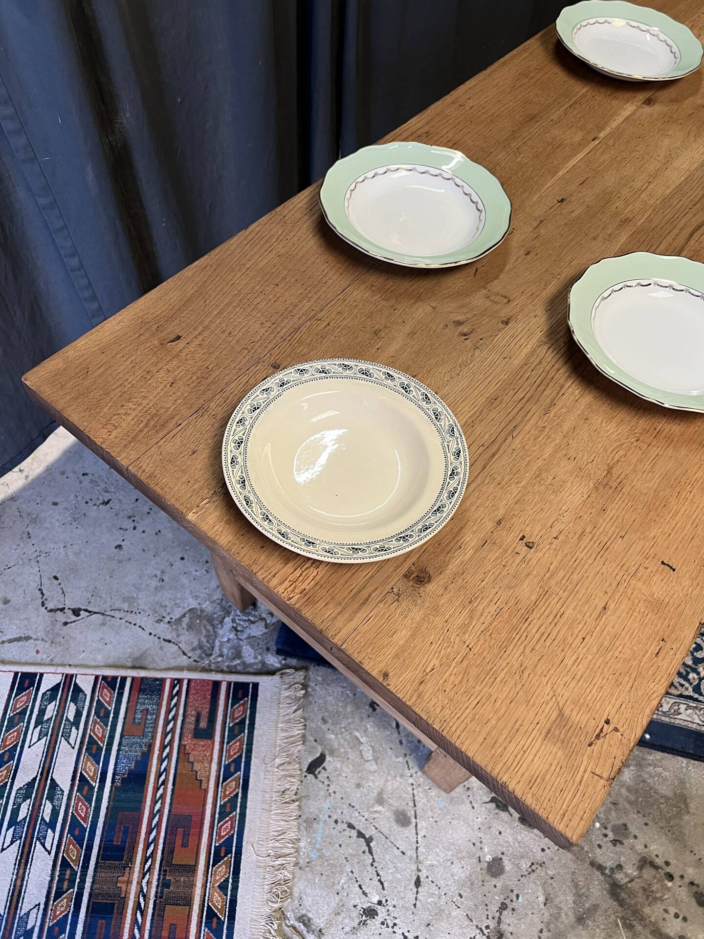 Small farmhouse table in solid oak