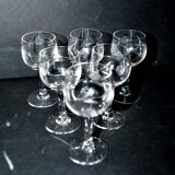 Set of 6 vintage schnapps liqueur glasses with Alsatian balloons in engraved glass