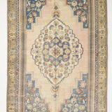 Tapis  beige & bleu oushak, 151x263cm