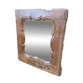 Miroir ancien en bois – cadre mouluré et sculpté