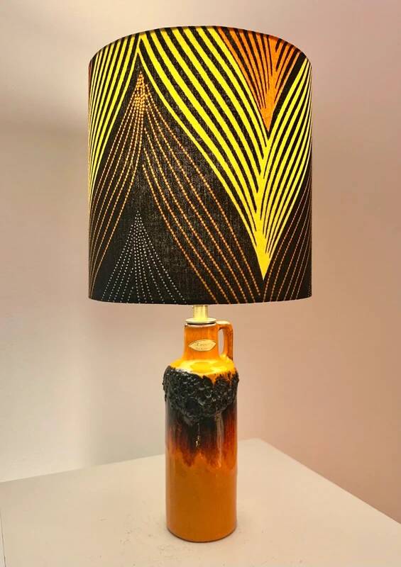 Wireless vase lamp upcycled from a handle vase by Kreutz Ceramics.