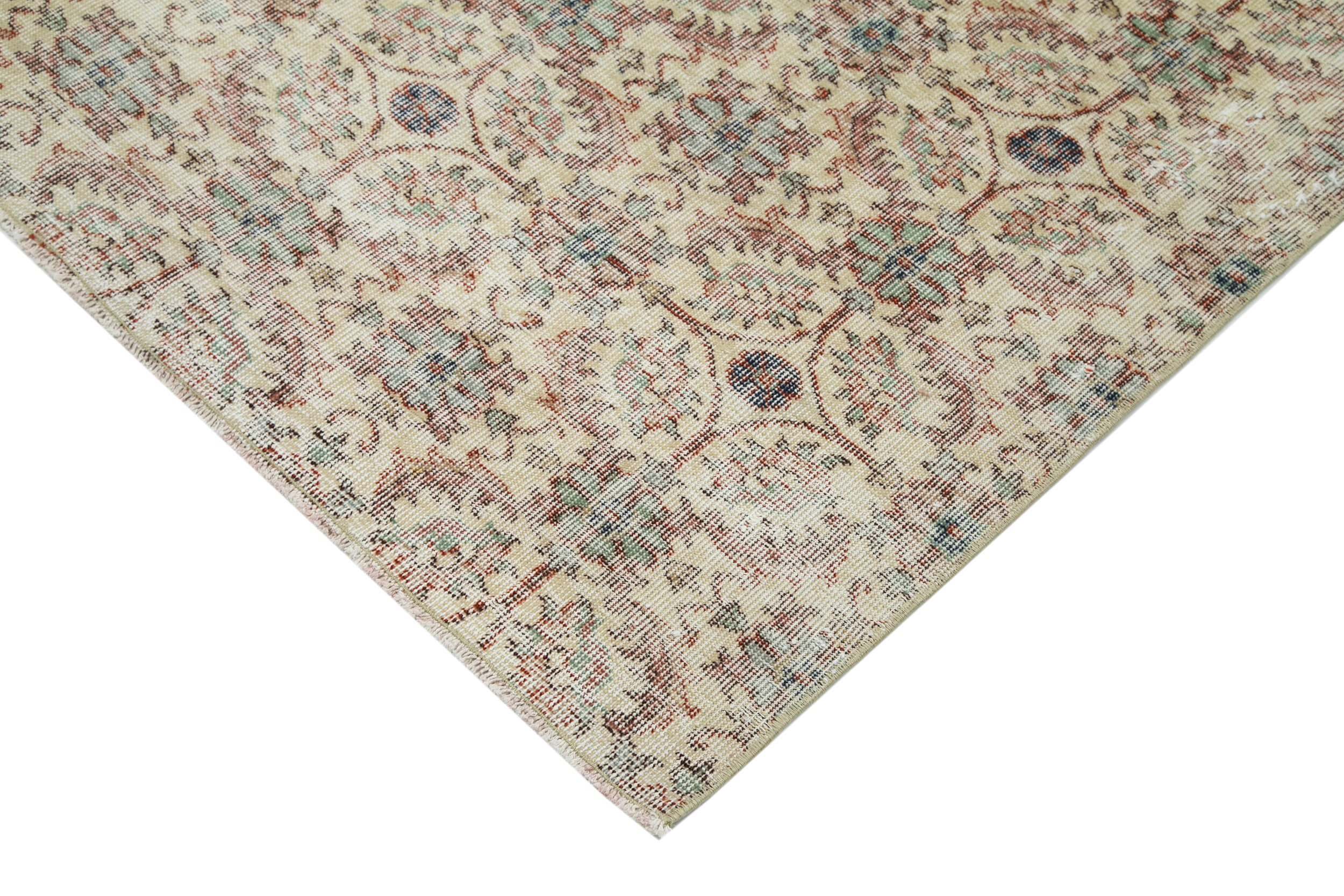 Oriental handmade decorative 1970s beige carpet 192 cm x 292 cm